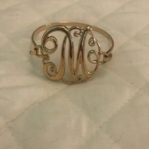 Gold M initial bracelet